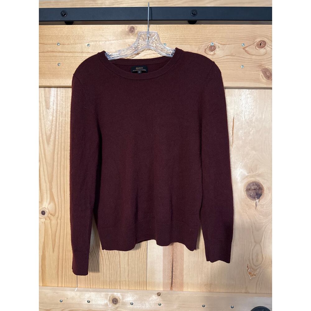 Quince Mongolian Cashmere Maroon Burgundy Crewneck Sweater Women’s Size M